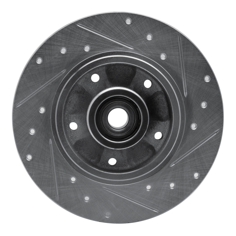 Nissan APRio Brake Rotor (1) - Front Left - R1 Concepts - Drilled & Slotted - Silver - `02-`11